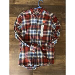 NWT St John’s Bay Red Flannel Shirt Size Small. Lightweight Long Sleeve/ Soft